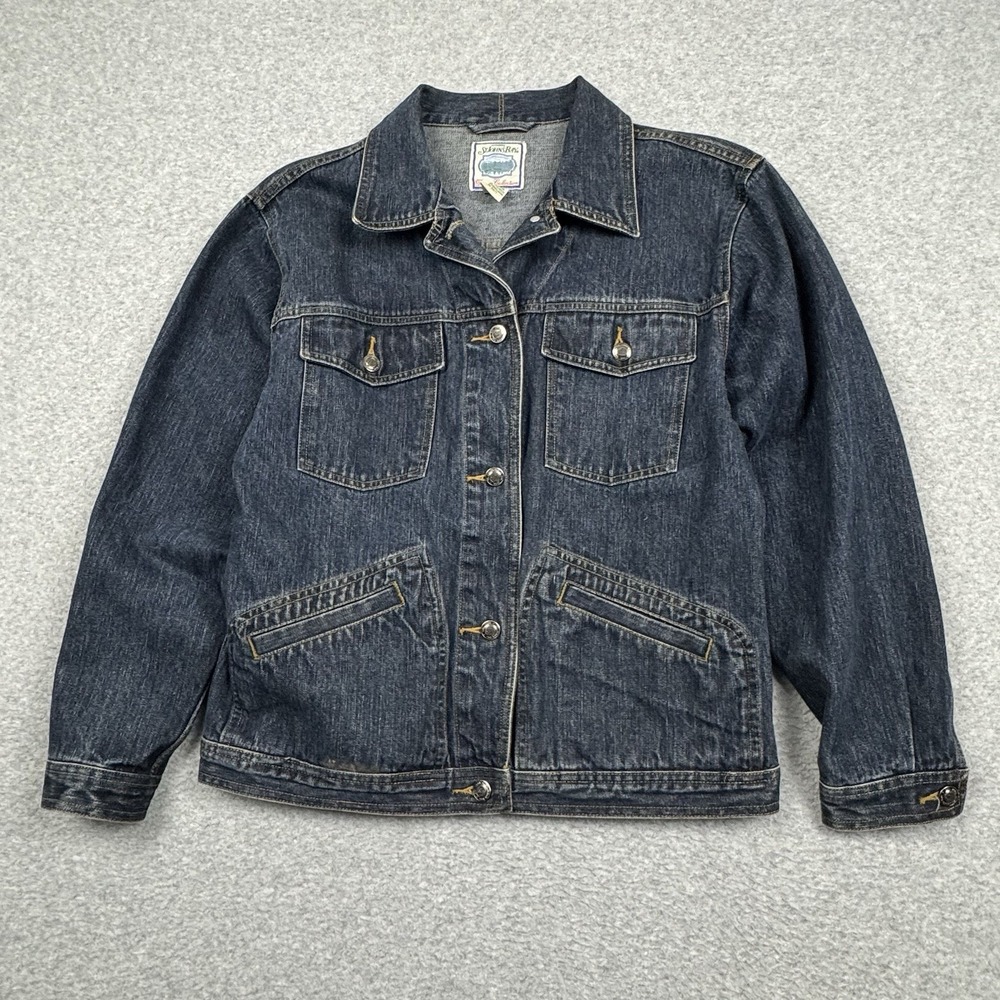 Vintage St. Johns Bay Jean Jacket Women's Medium‎ Denim Casual Boho Hippie 90s